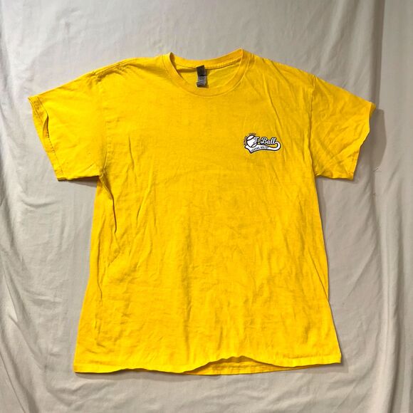 Lighting Bolts Tee Ball Coach T-shirt Men's Large Yellow Baseball Softball - Picture 1 of 5